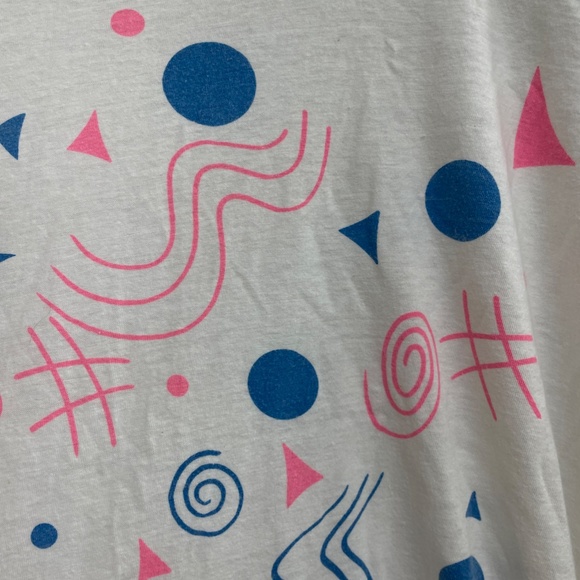 VTG Tee Art Deco Pop Top White Super Soft ONE SIZE - Picture 3 of 6